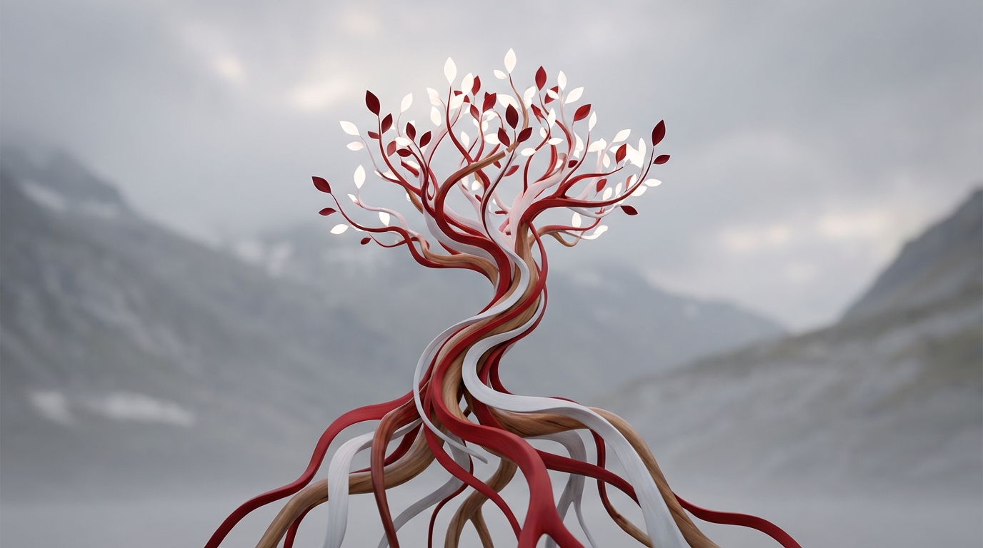 A stylized family tree symbolizing Austrian inheritance and legacy.