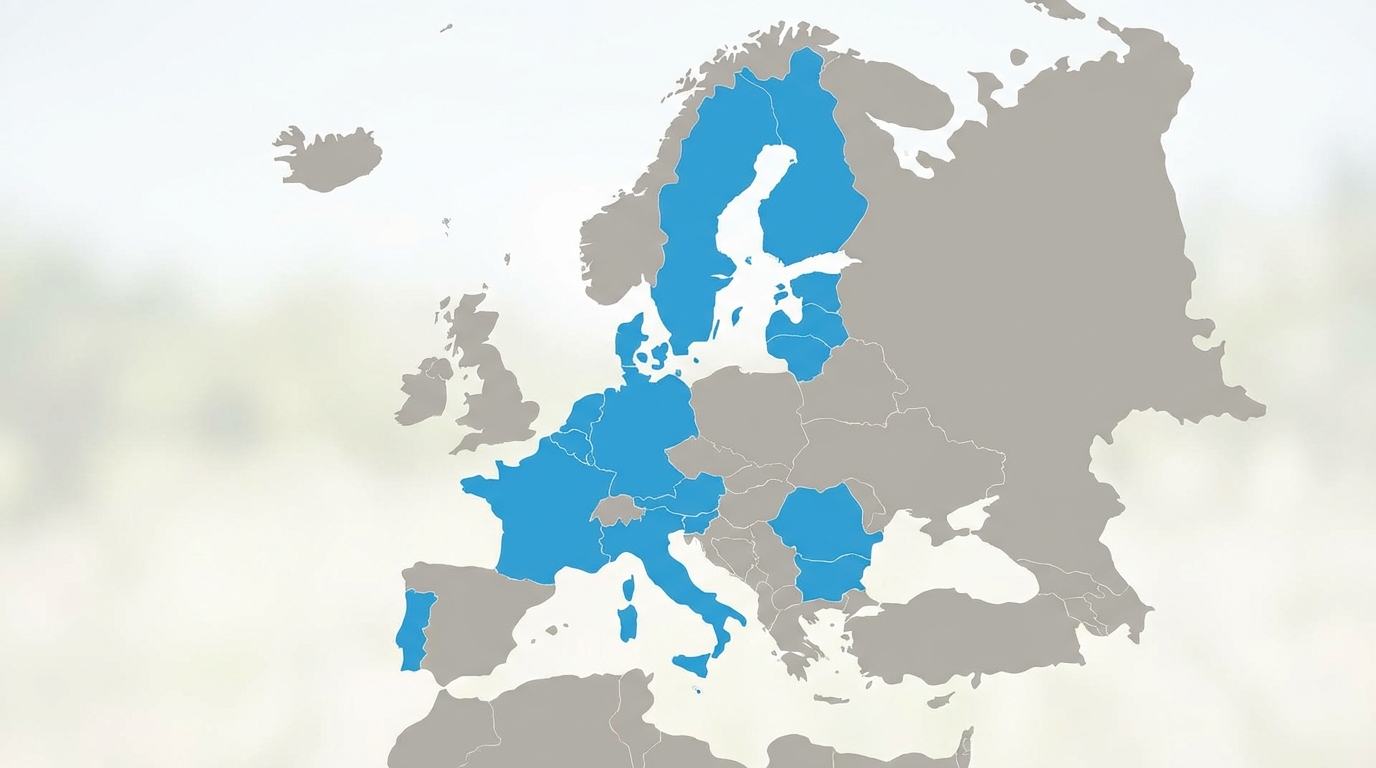 A map of Europe highlighting the member states of the Unified Patent Court and unitary patent system in a distinct color.