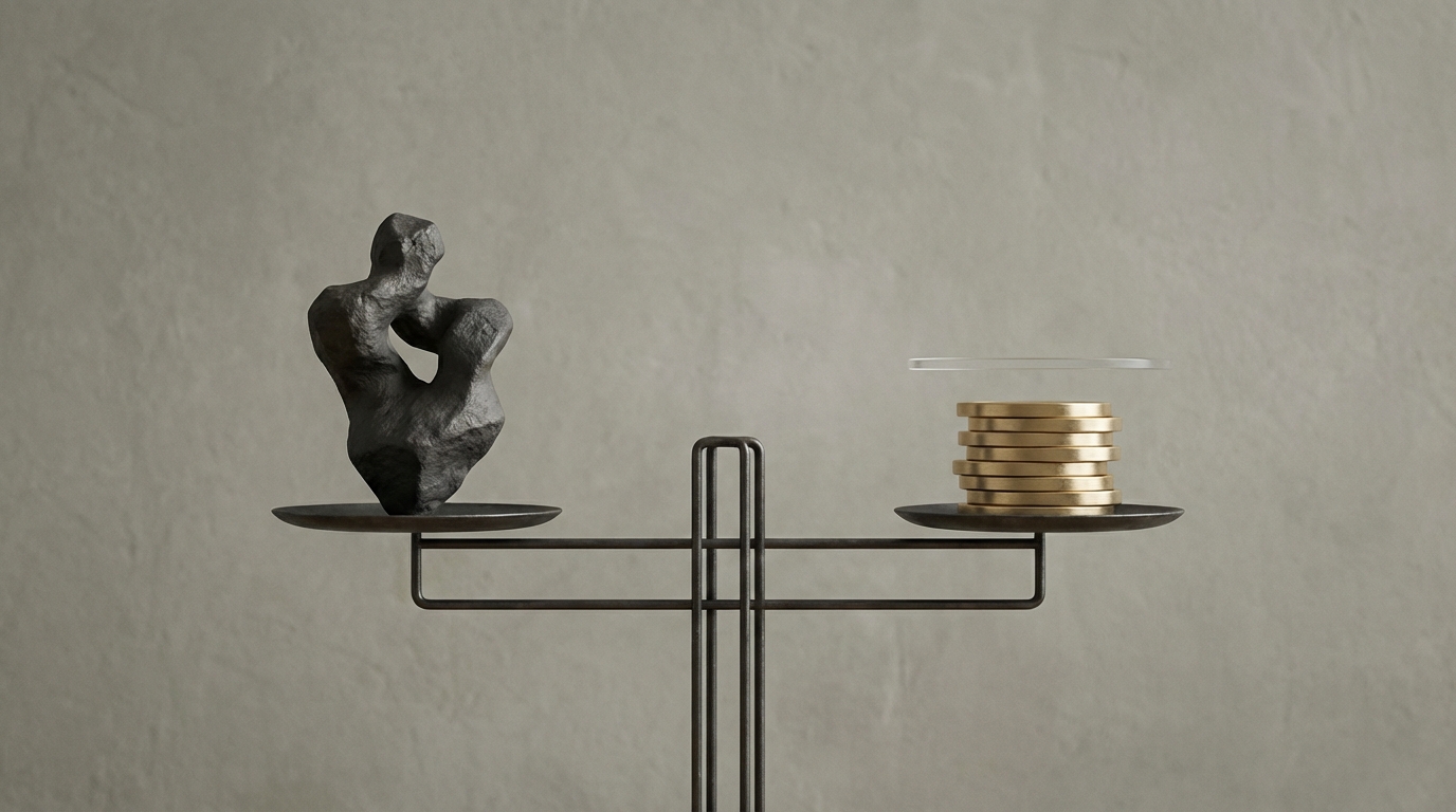 A symbolic image of a balanced scale of justice representing non-material damage caps.