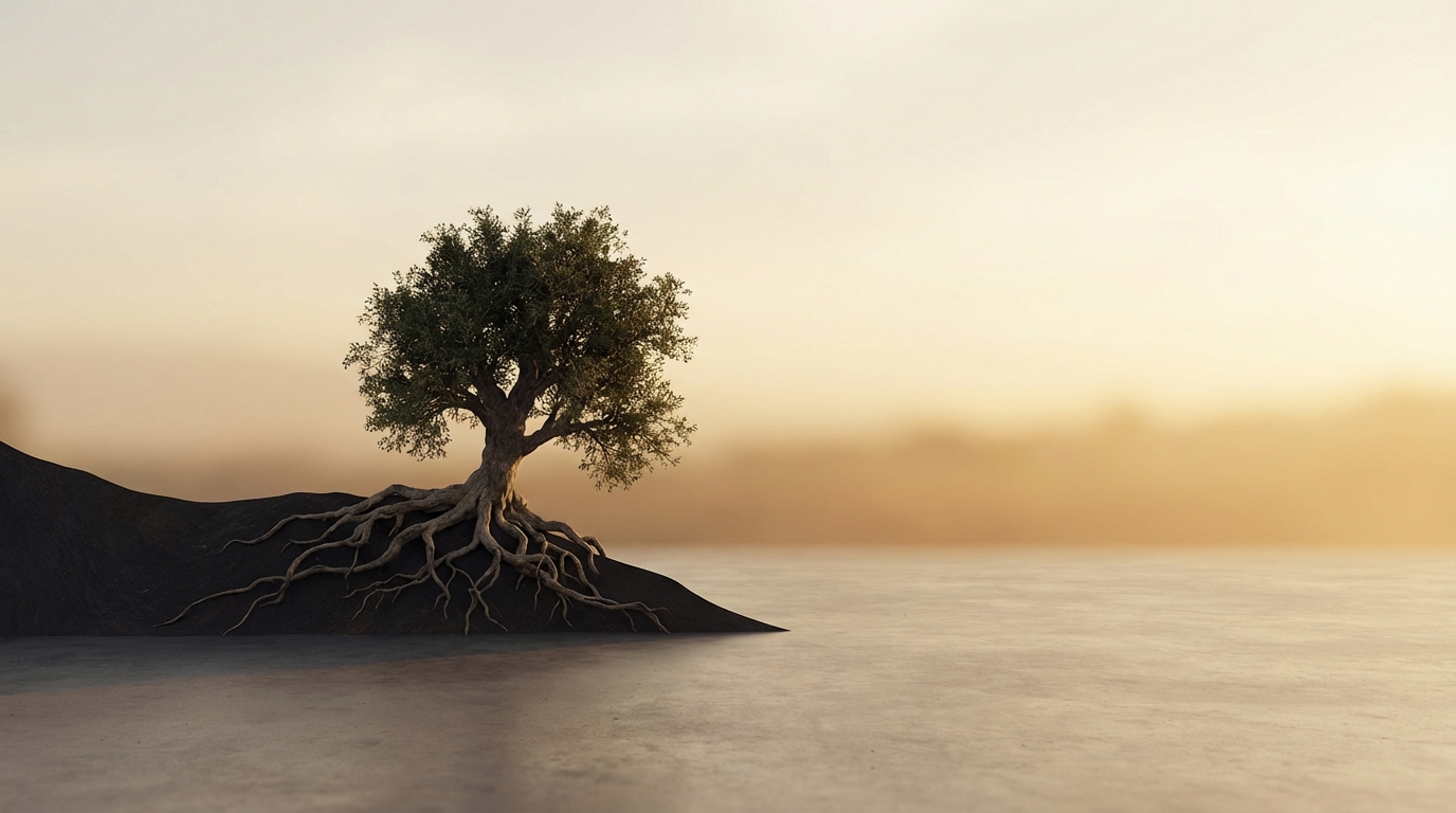 A sturdy tree with deep roots, symbolizing the stability and recovery achieved through preventive restructuring frameworks.